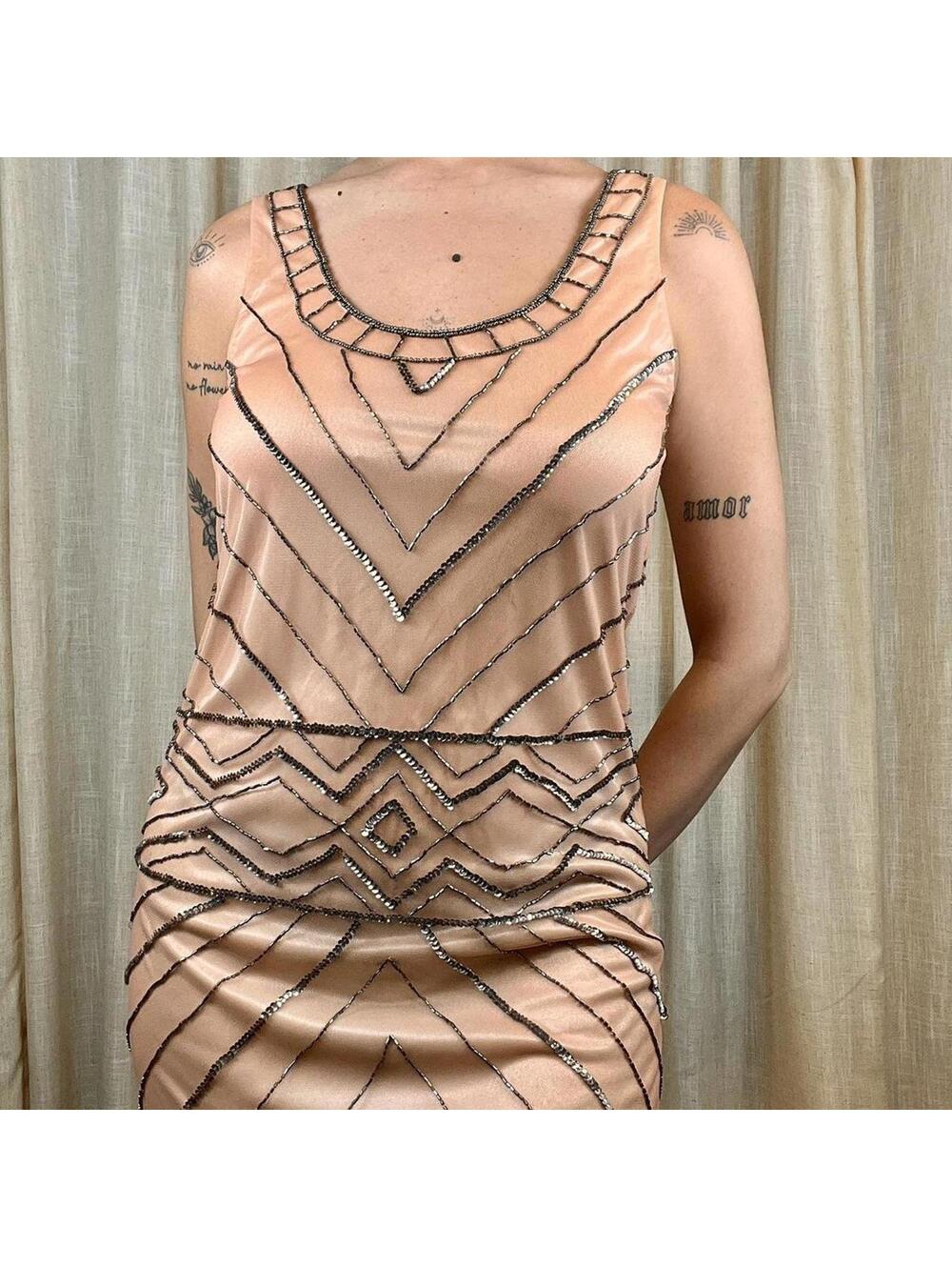 Beaded Art Deco Mini Dress - Picture 3 of 6